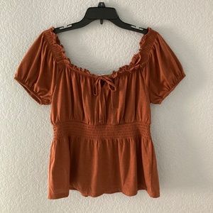 Rusty orange short sleeved shirt